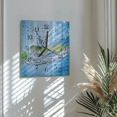 Decoratieve glazen klok vierkant Limoenen
