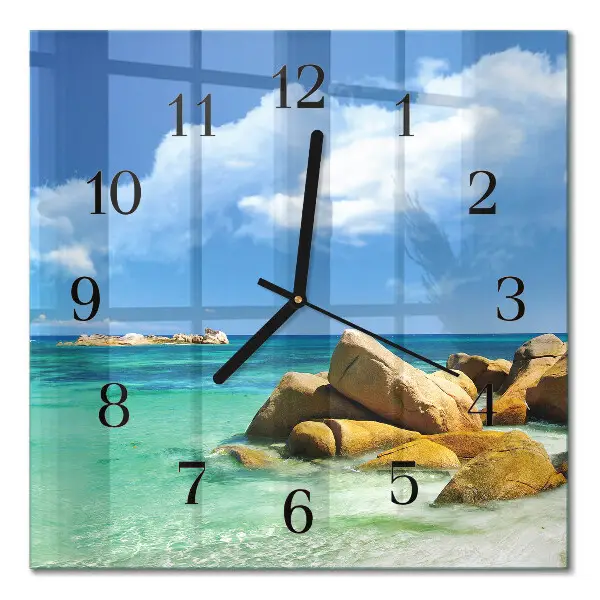 Moderne wandklok glas vierkant Zee
