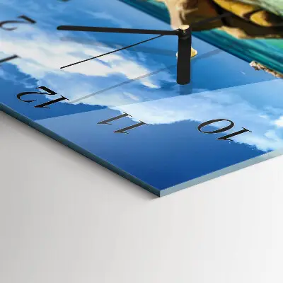 Moderne wandklok glas vierkant Zee