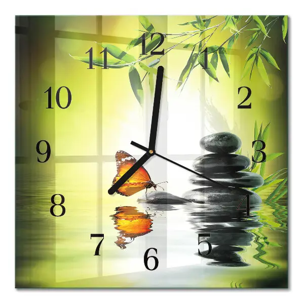 Moderne wandklok glas vierkant Natuur