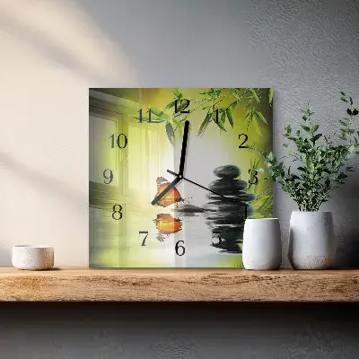 Moderne wandklok glas vierkant Natuur
