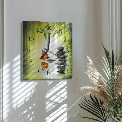 Moderne wandklok glas vierkant Natuur