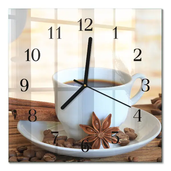 Decoratieve glazen klok vierkant Koffie