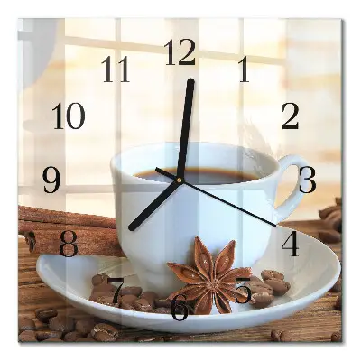 Decoratieve glazen klok vierkant Koffie