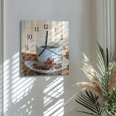 Decoratieve glazen klok vierkant Koffie