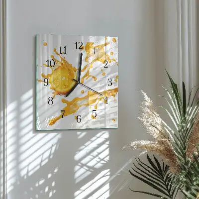 Moderne wandklok glas vierkant Sinaasappelsap
