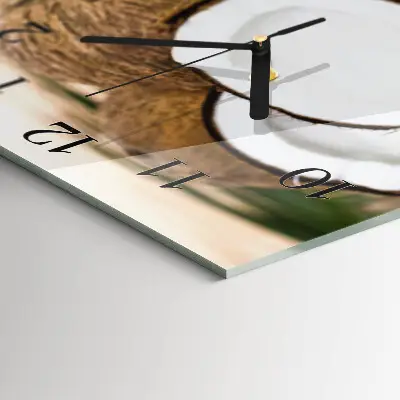 Decoratieve glazen klok vierkant Kokosnoten