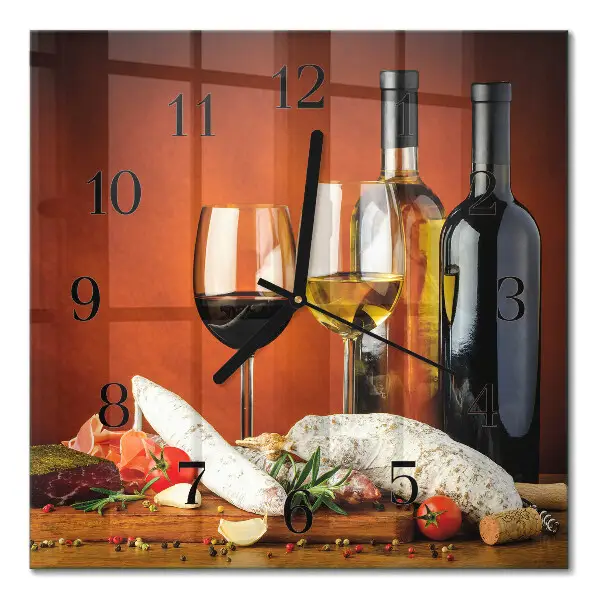Vierkante glas klok Wijn