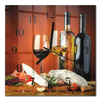 Vierkante glas klok Wijn