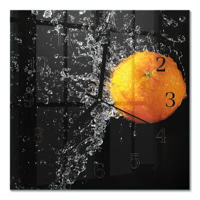 Decoratieve glazen klok vierkant Oranje