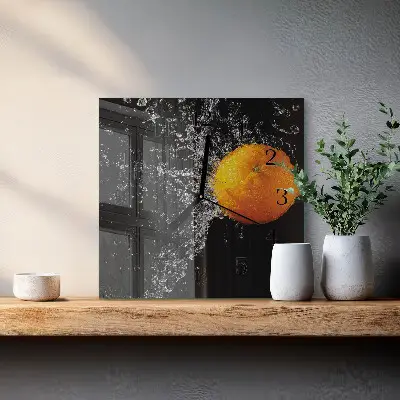 Decoratieve glazen klok vierkant Oranje