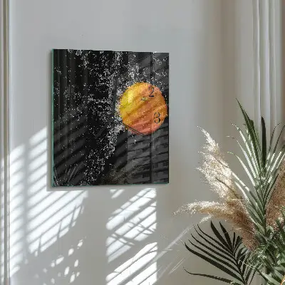 Decoratieve glazen klok vierkant Oranje