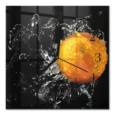 Vierkante glas klok Oranje