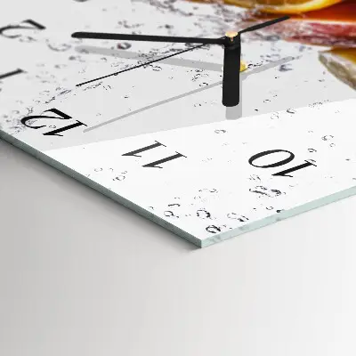 Decoratieve glazen klok vierkant Sinaasappels