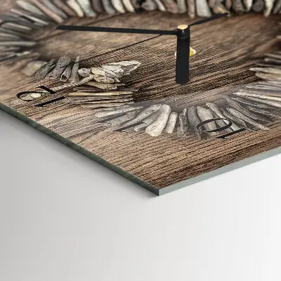 Vierkante glazen wandklok Hart