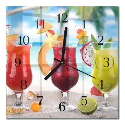 Moderne wandklok glas vierkant Cocktail