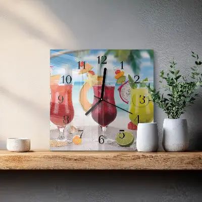 Moderne wandklok glas vierkant Cocktail