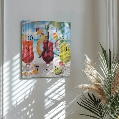 Moderne wandklok glas vierkant Cocktail