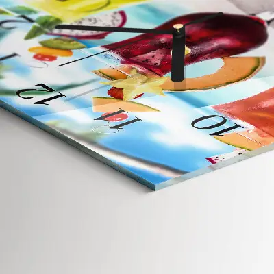 Moderne wandklok glas vierkant Cocktail