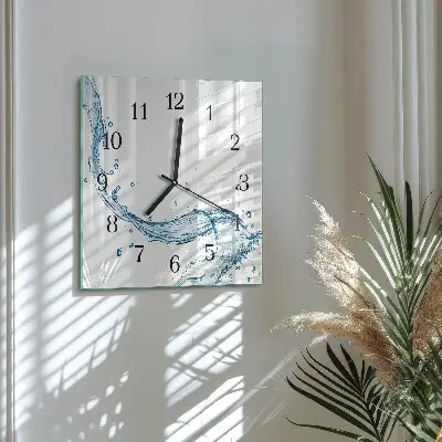 Vierkante glas klok Water