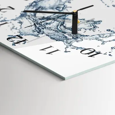Vierkante glazen klok Water