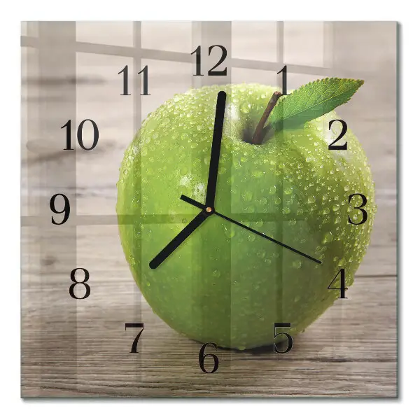 Decoratieve glazen klok vierkant Appels