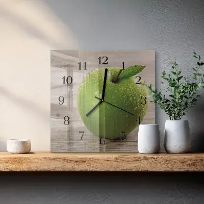Decoratieve glazen klok vierkant Appels