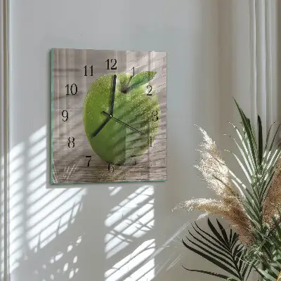 Decoratieve glazen klok vierkant Appels