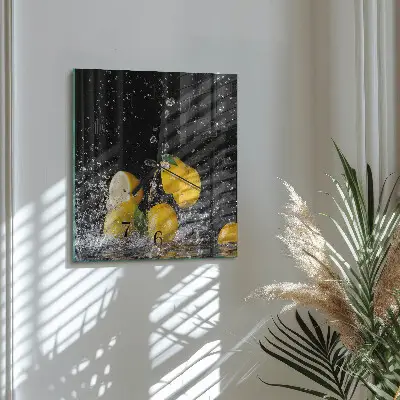 Moderne wandklok glas vierkant Citroenen