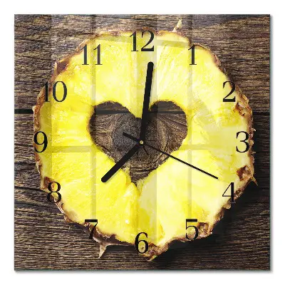 Vierkante glazen klok Ananas