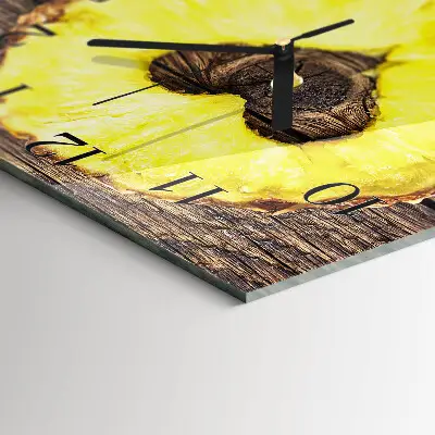 Vierkante glazen klok Ananas