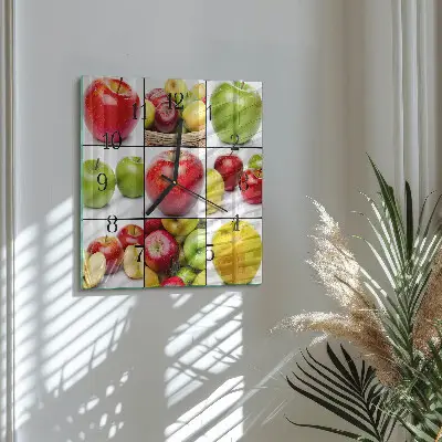 Vierkante glas klok Appels