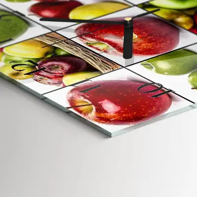 Vierkante glas klok Appels
