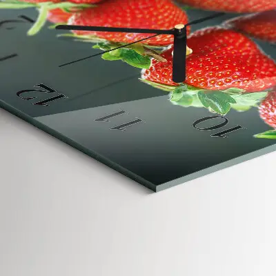 Vierkante glas klok Aardbeien