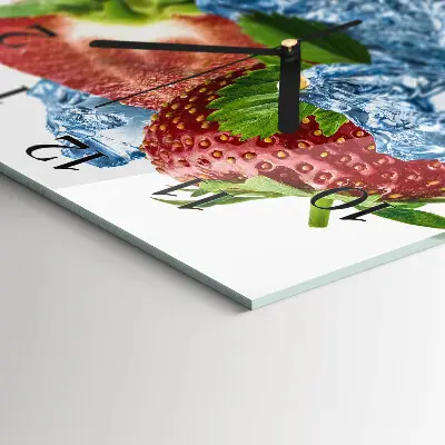 Moderne wandklok glas vierkant Aardbeienijs