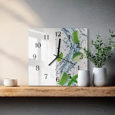 Decoratieve glazen klok vierkant Munt