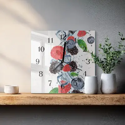 Vierkante glas klok Fruitijs
