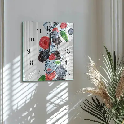 Vierkante glas klok Fruitijs