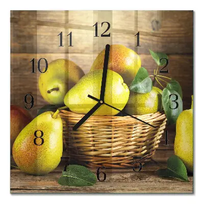 Moderne wandklok glas vierkant Peren