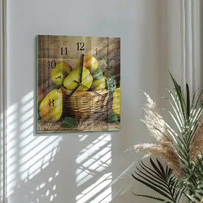 Moderne wandklok glas vierkant Peren
