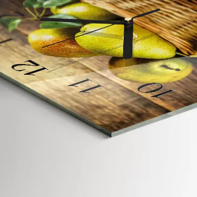 Moderne wandklok glas vierkant Peren