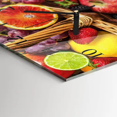 Vierkante glazen klok Fruit