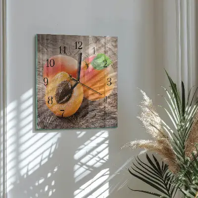 Vierkante glazen klok Abrikozen