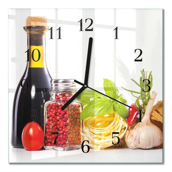 Vierkante glas klok Pasta