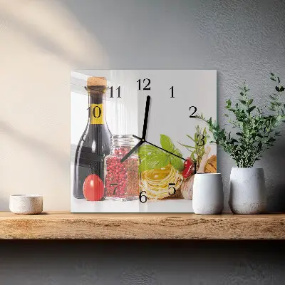Vierkante glas klok Pasta