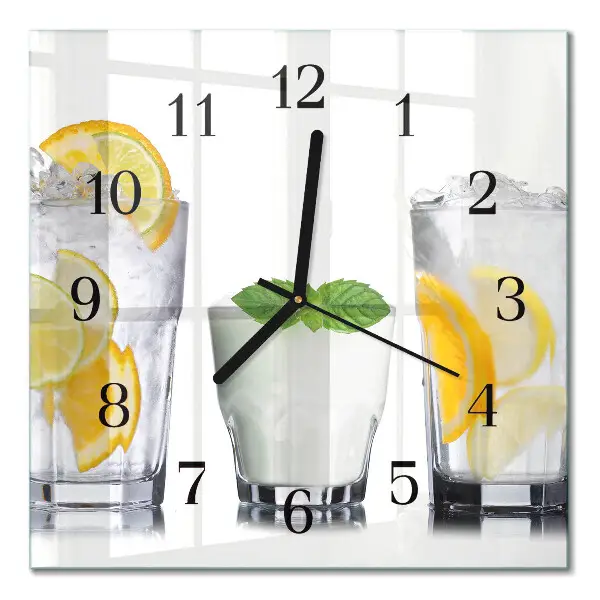 Moderne wandklok glas vierkant Citrus