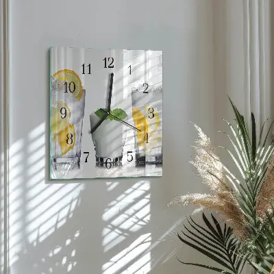 Moderne wandklok glas vierkant Citrus