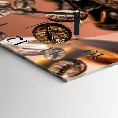Decoratieve glazen klok vierkant Koffiebonen