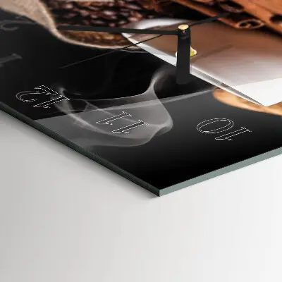 Moderne wandklok glas vierkant Koffie