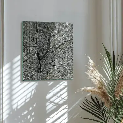 Vierkante glas klok Natuursteen